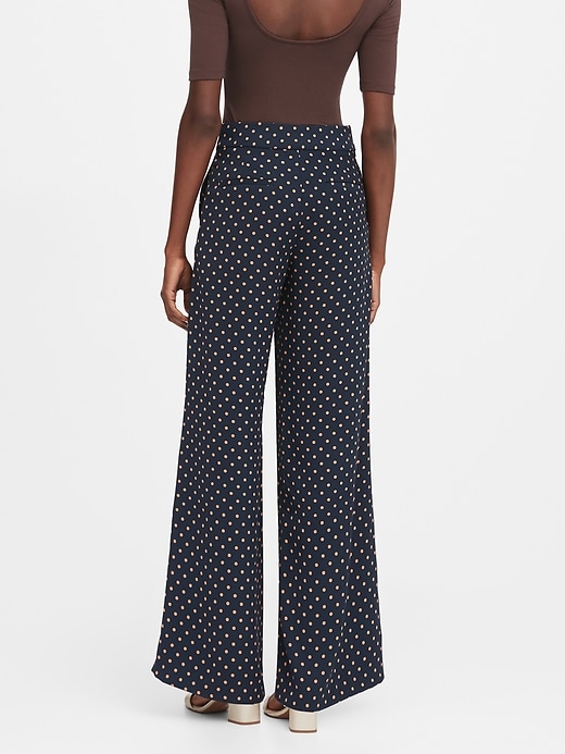 High-Rise Wide-Leg Polka Dot Pant