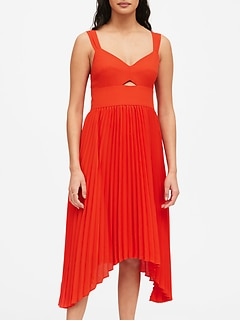 plissé pleated wrap dress