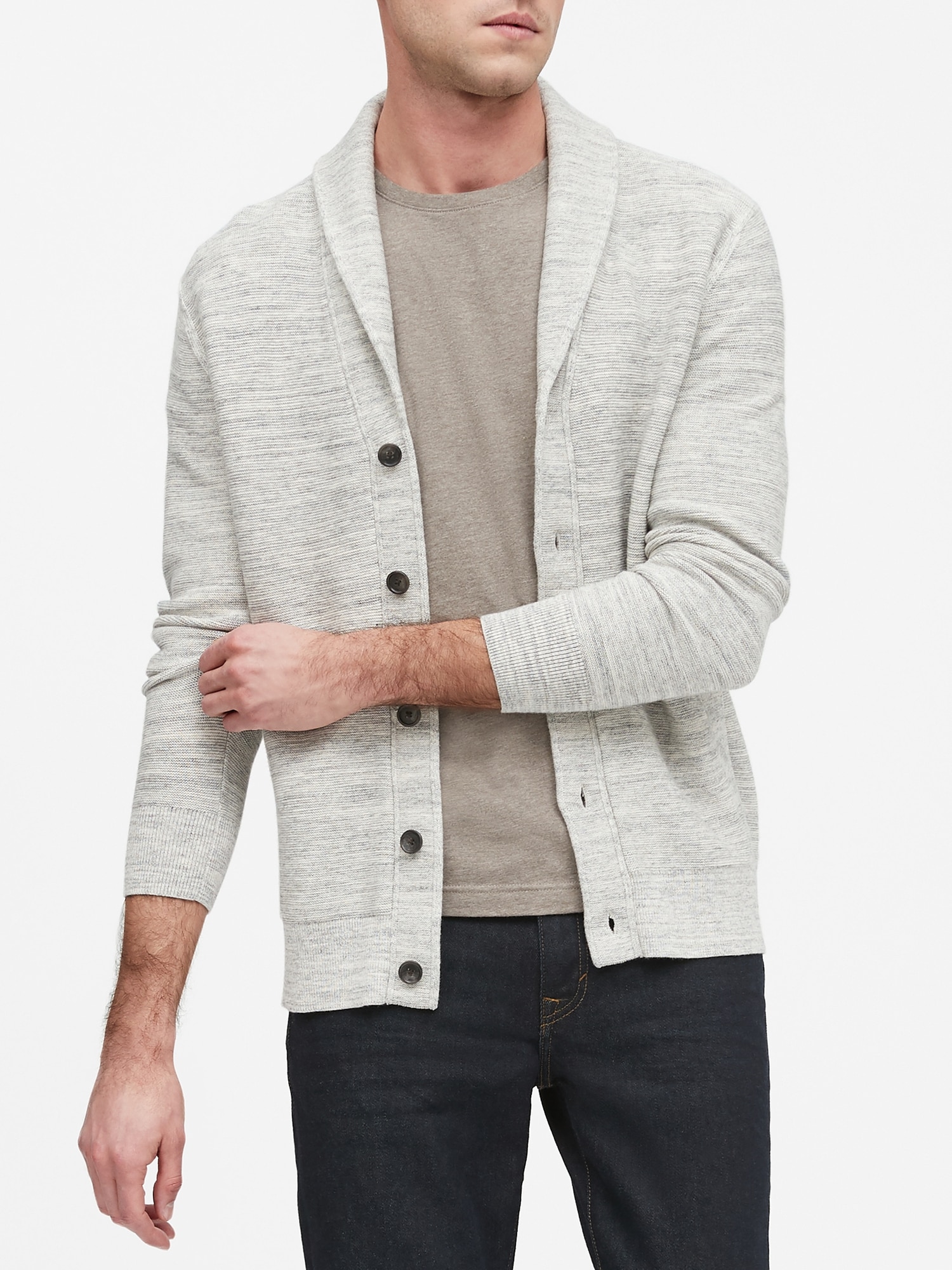 Cotton Shawl Collar Cardigan Sweater Banana Republic