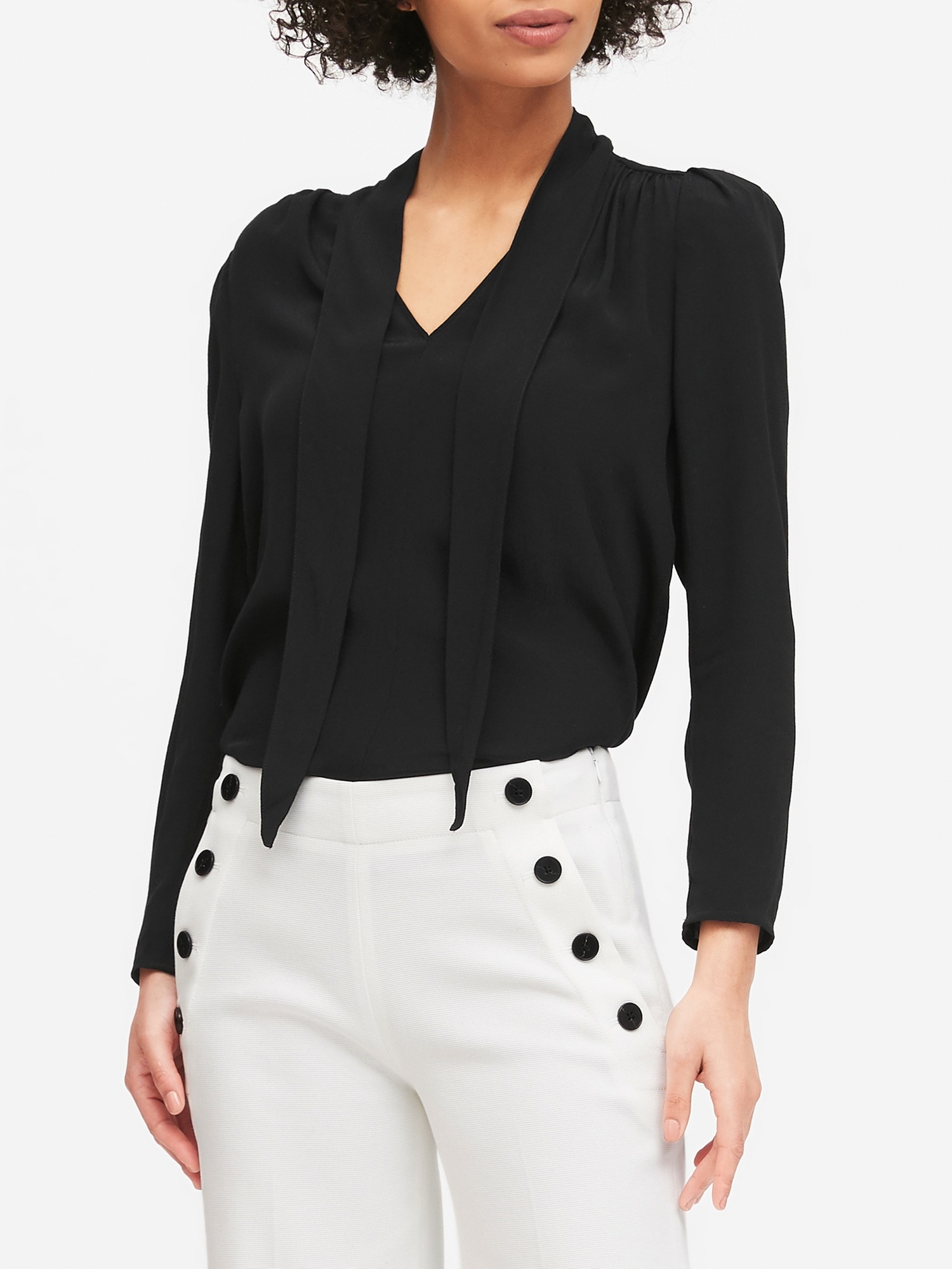 Petite Tie-Neck Top