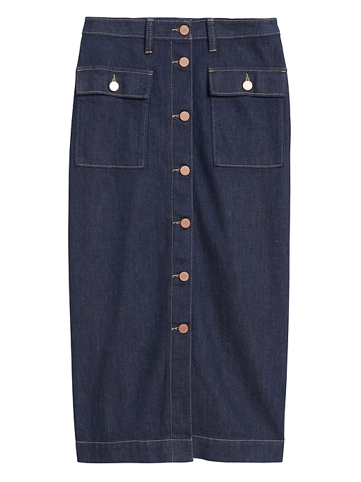 Banana Republic Denim Utility Midi Skirt. 1