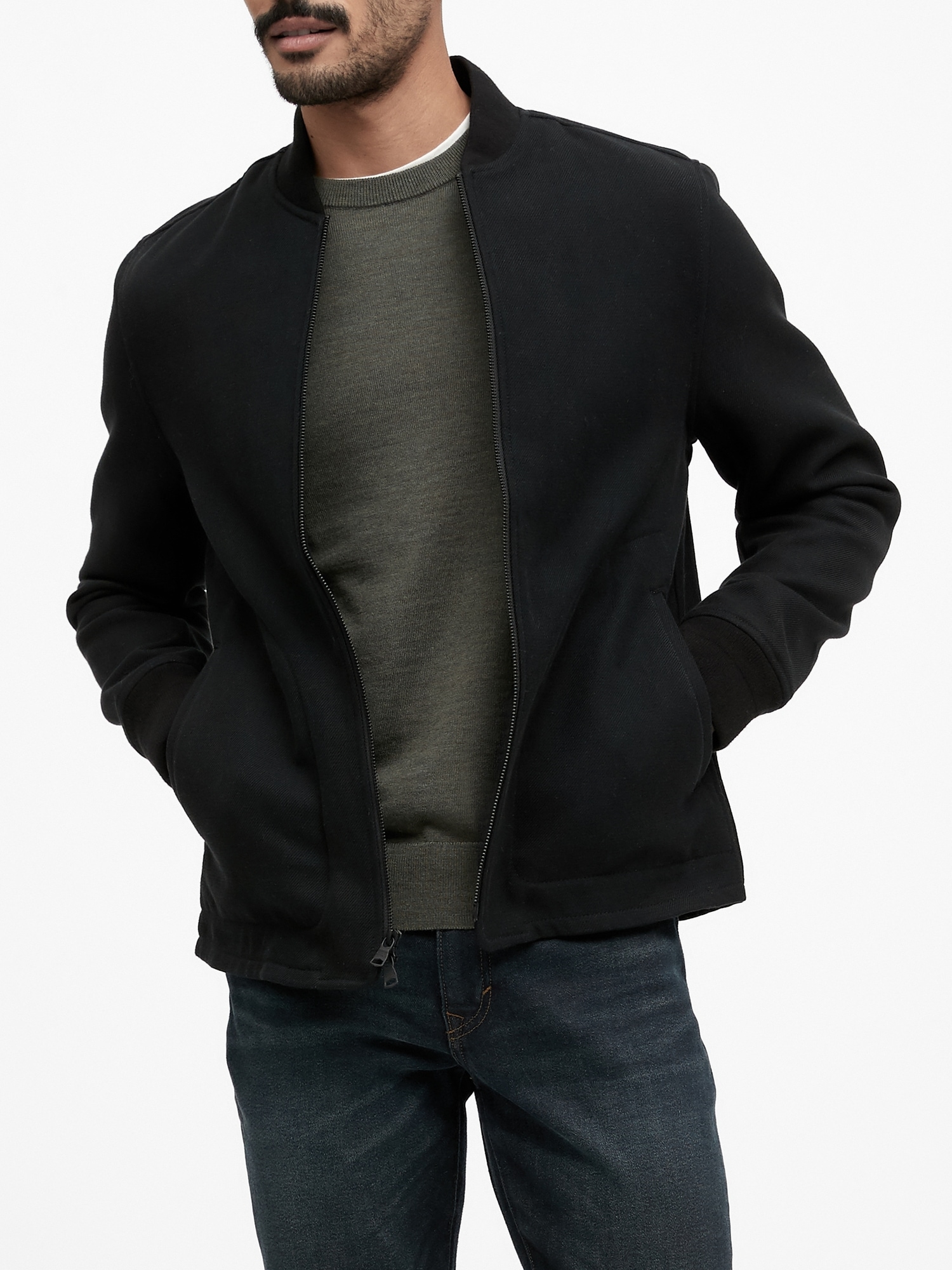 Flannel Bomber Jacket with COOLMAX® Technology | Banana Republic