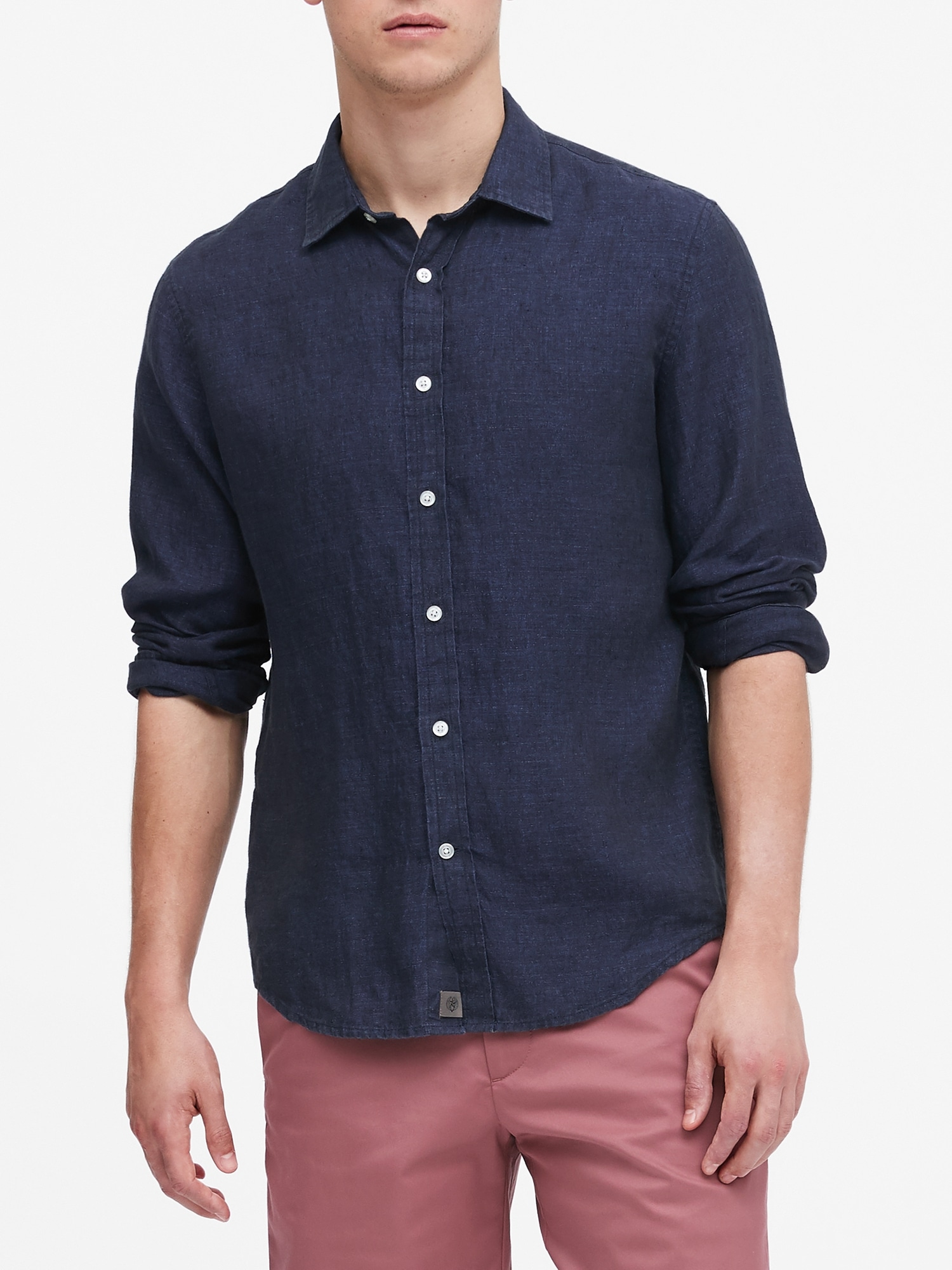 slim fit linen shirt