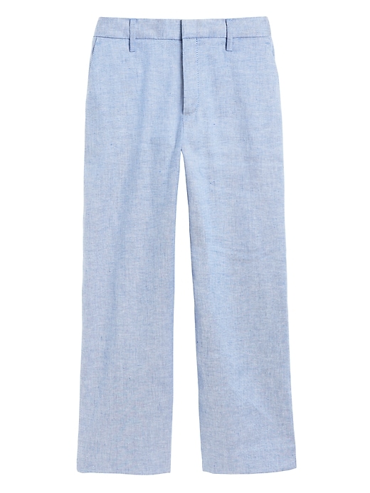 Slim Wide-Leg Linen-Cotton Cropped Pant