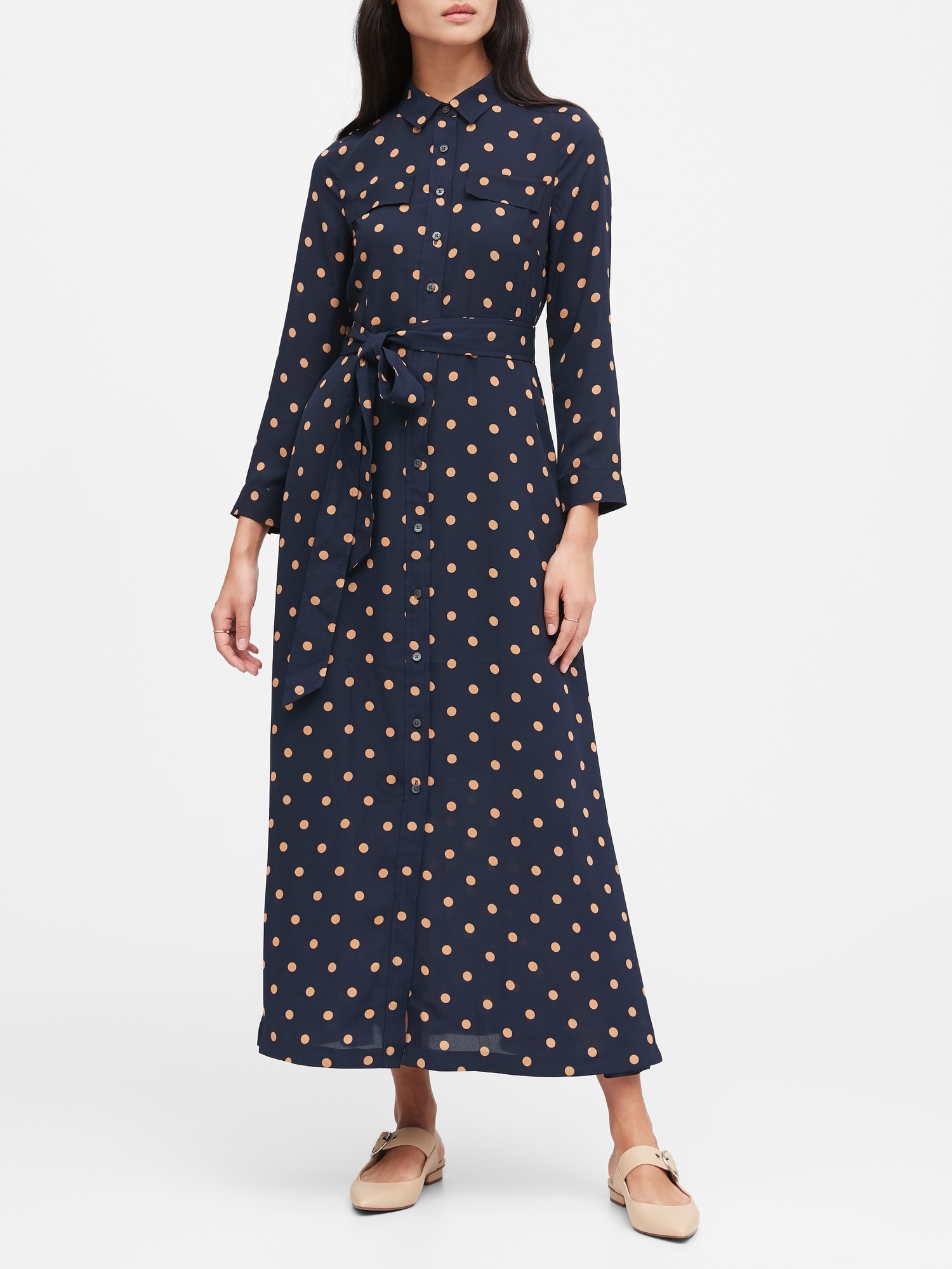 polka dot maxi dress banana republic