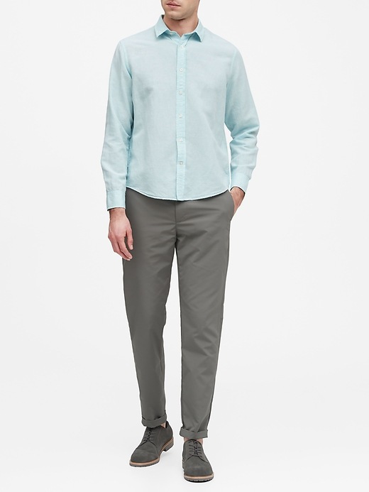 Image number 4 showing, Untucked Slim-Fit Linen-Cotton Shirt