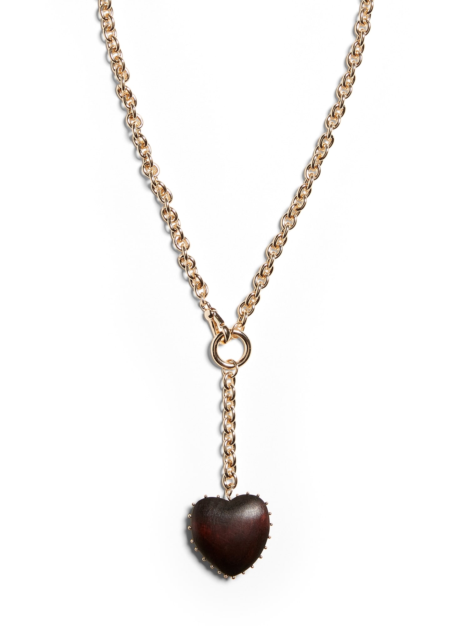 Wood Heart Y-Necklace