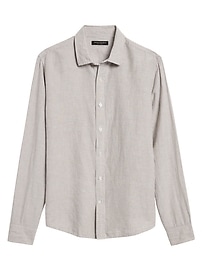 slim fit linen blend shirt