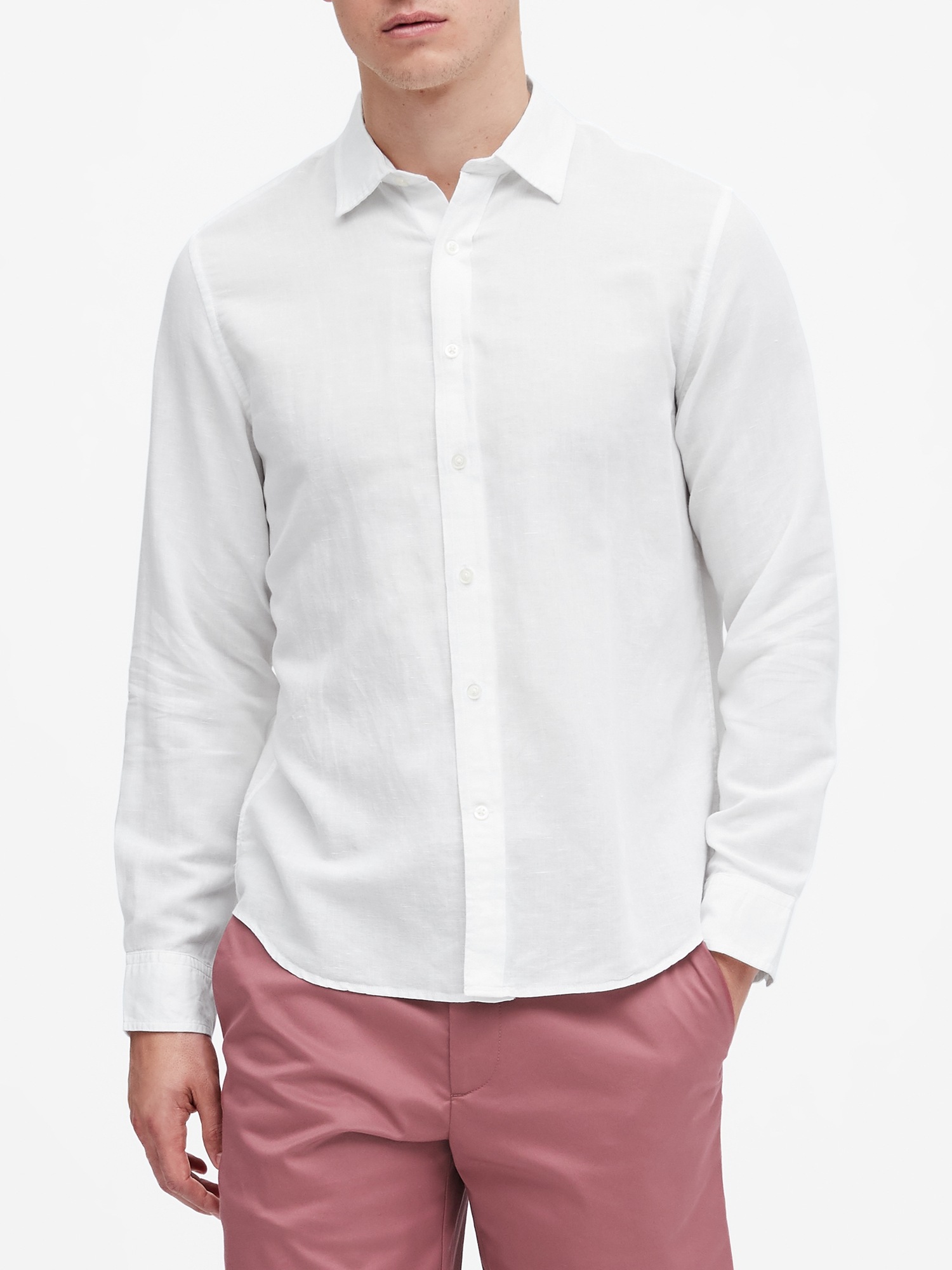 Untucked Standard-Fit Linen-Cotton Shirt