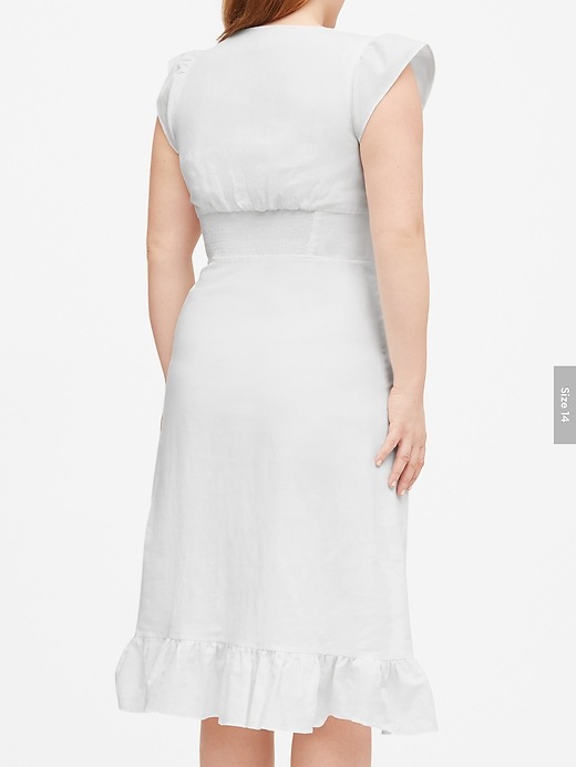 Linen-Cotton Button-Front Midi Dress | Banana Republic