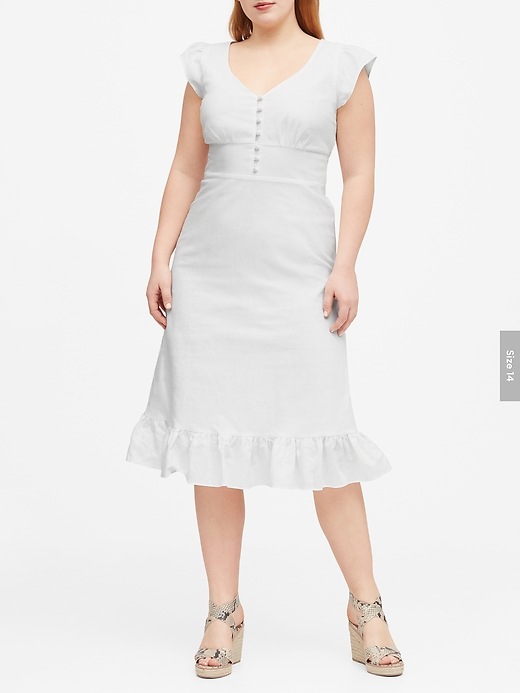 banana republic linen blend button front midi dress Banana Republic Linen Blend Button Midi Dress Size 6