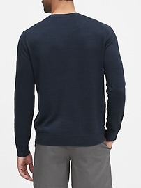 Performance Linen Crew-Neck Sweater | Banana Republic