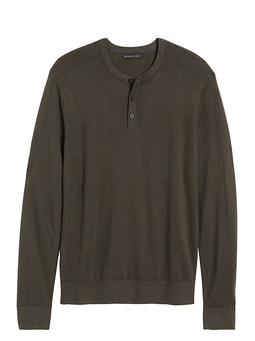 Silk Linen Henley Sweater