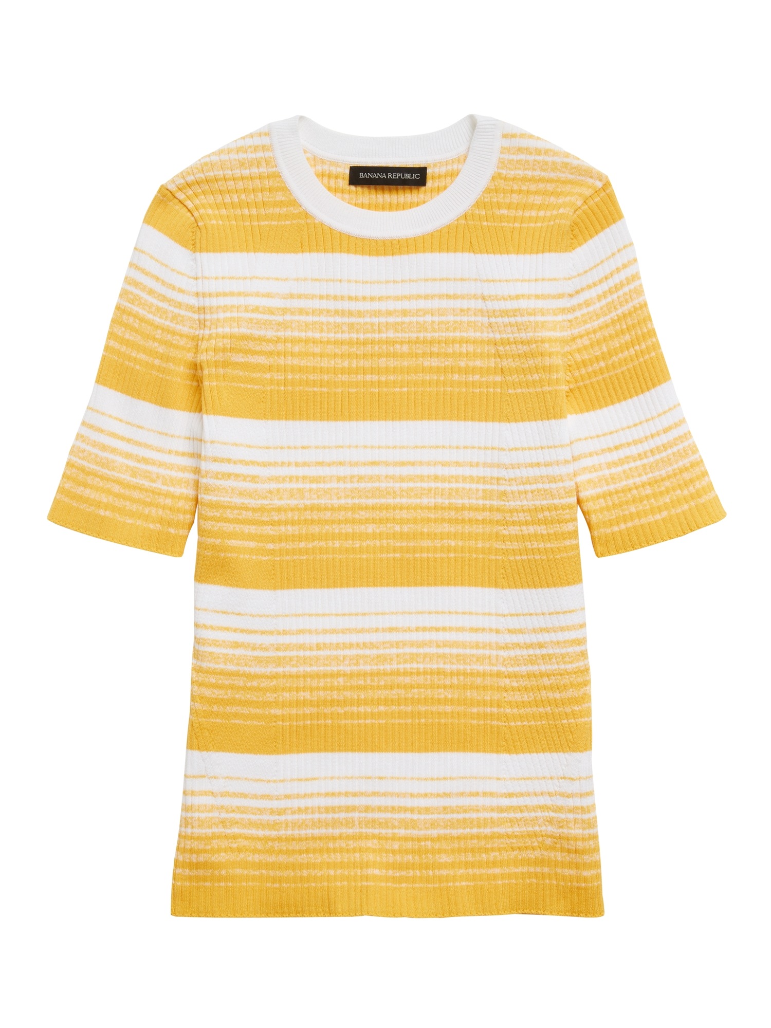 Stretch-Cotton Ribbed Sweater Top