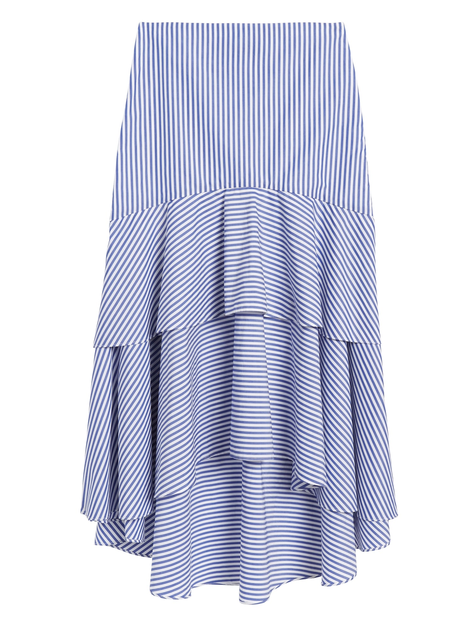 Petite Stripe Poplin High-Low Skirt