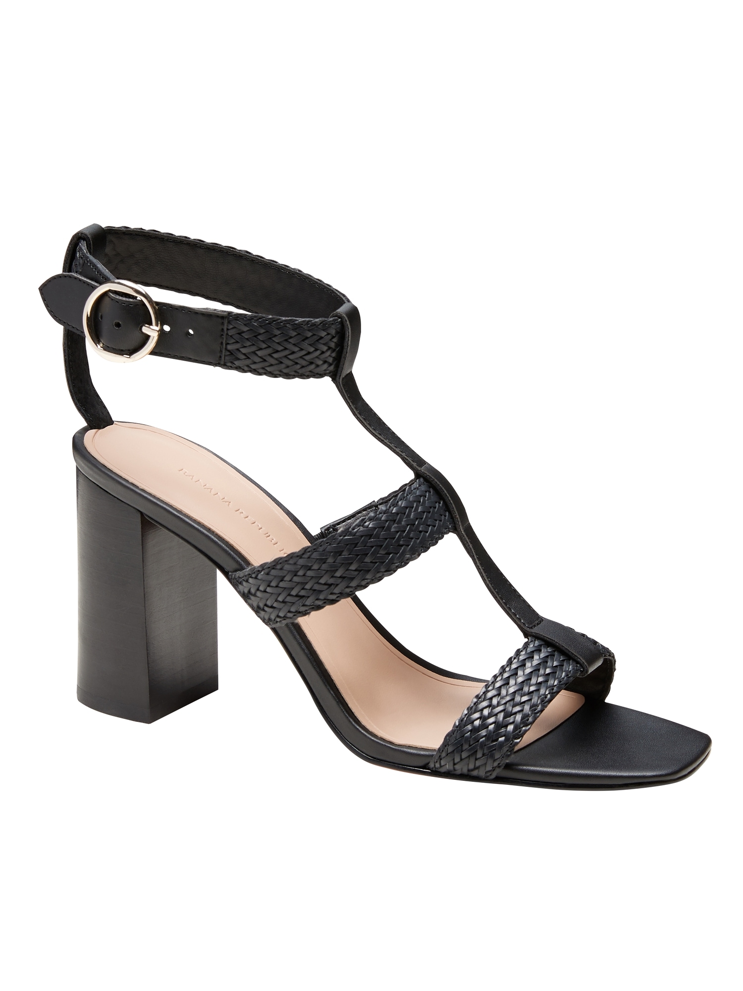 banana republic double strap block heel