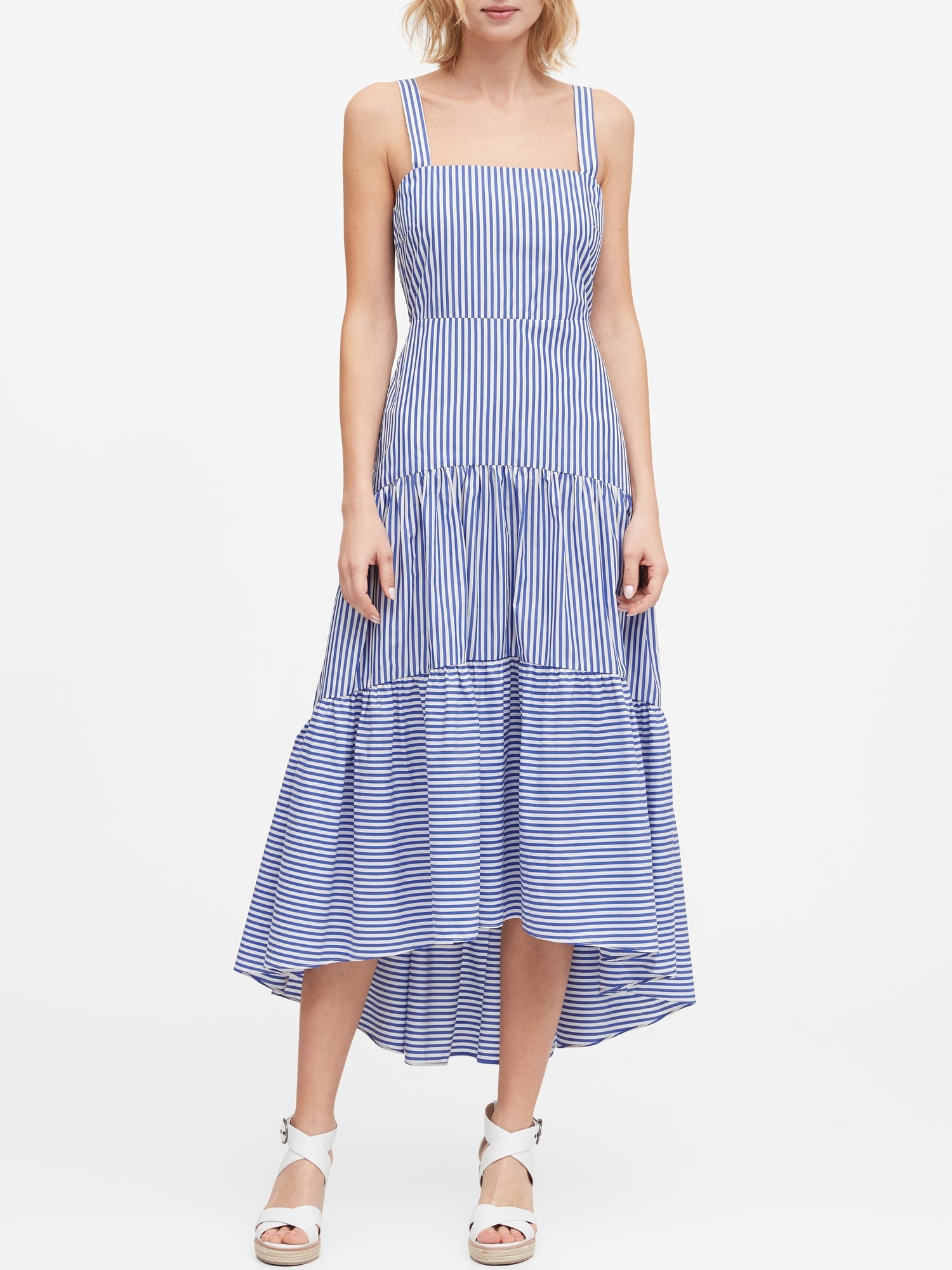 Petite Stripe Tiered Maxi Dress 