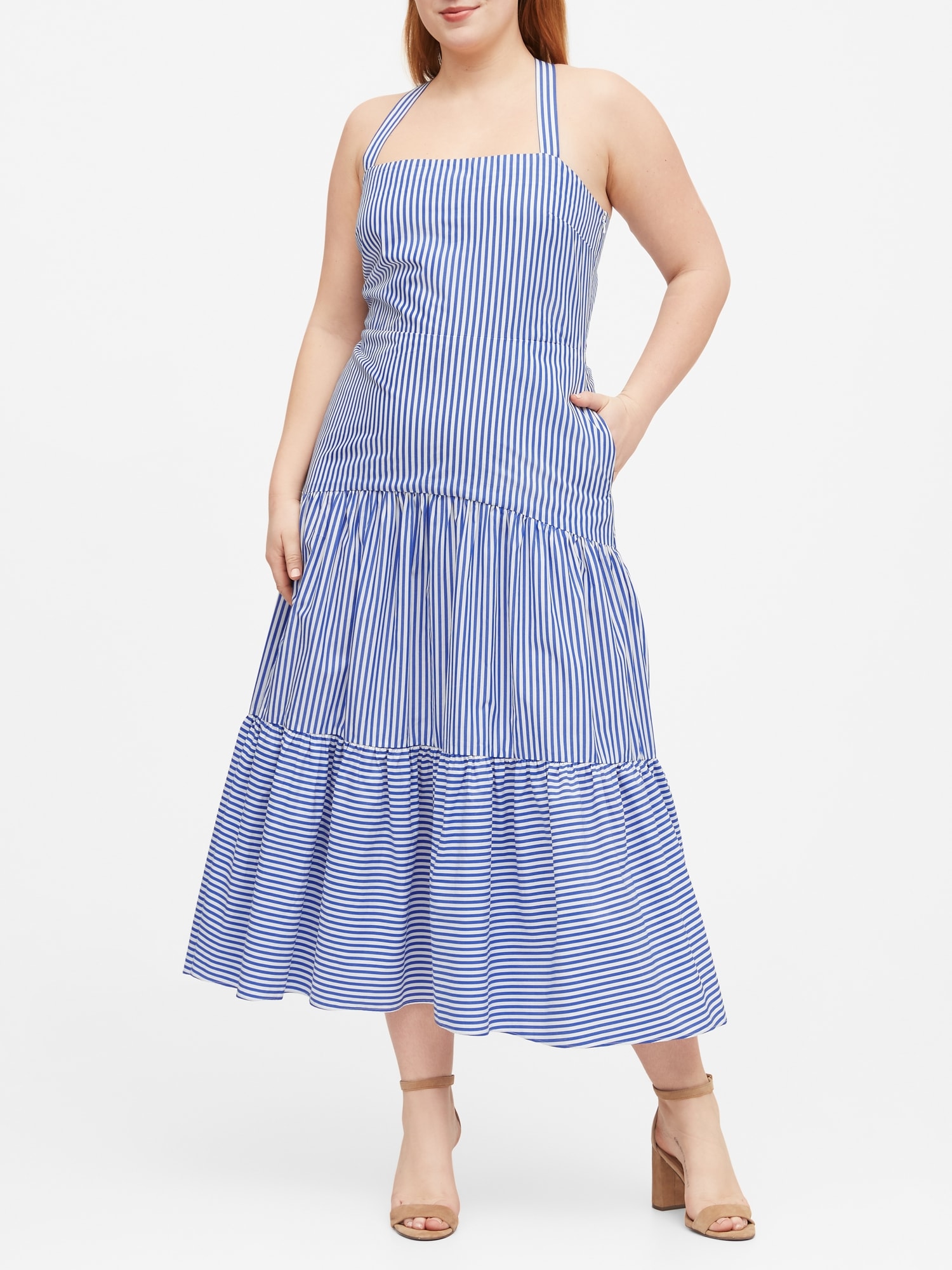 Poplin Tiered Maxi Dress