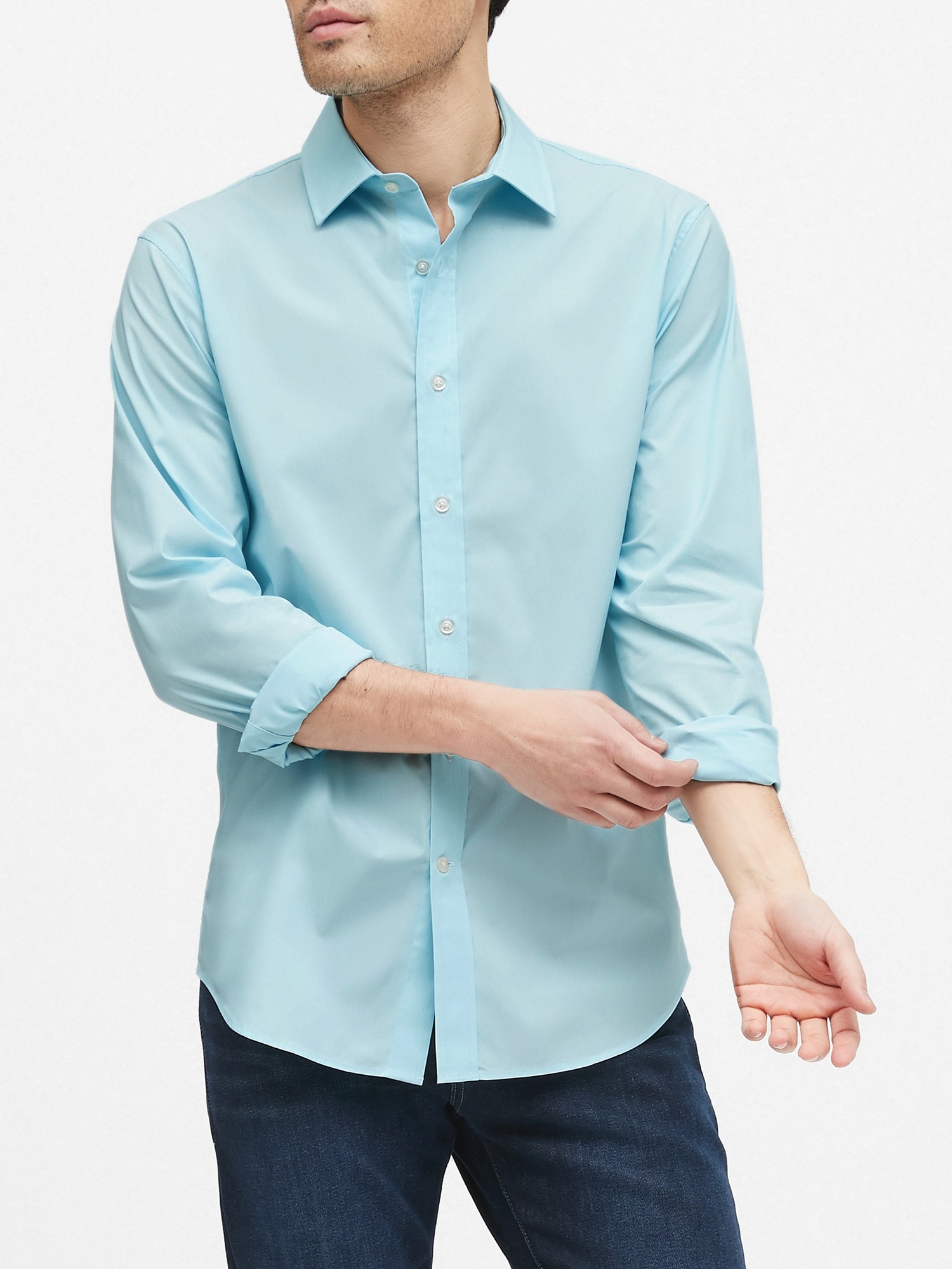 Untucked Slim-Fit Tech-Stretch Shirt
