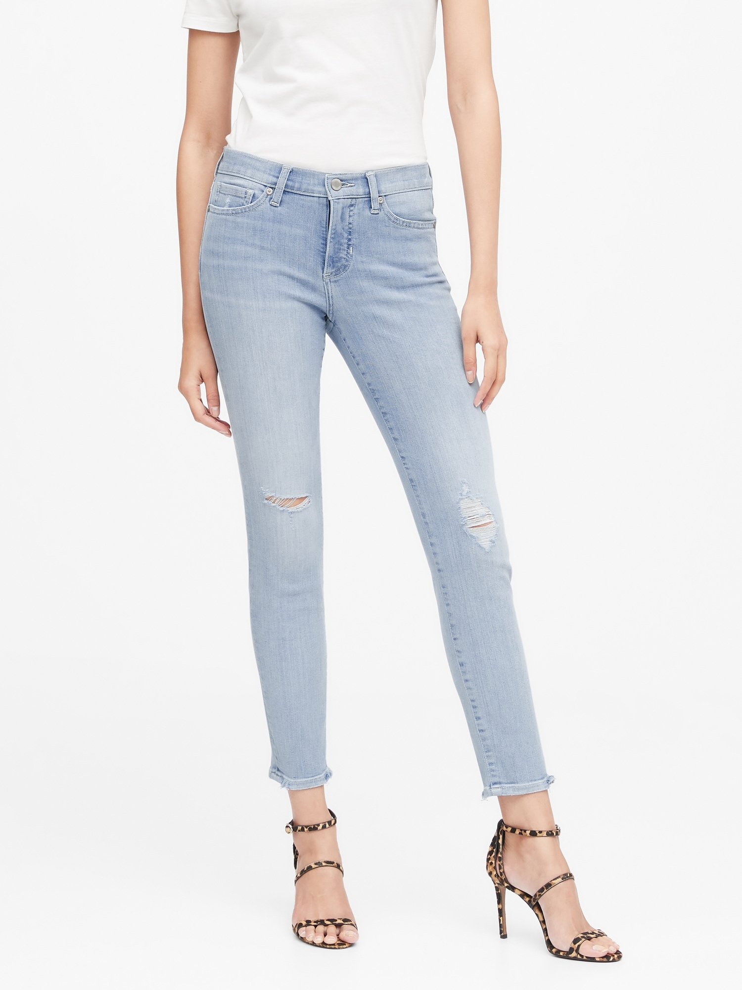 Mid-Rise Skinny Destructed Jean