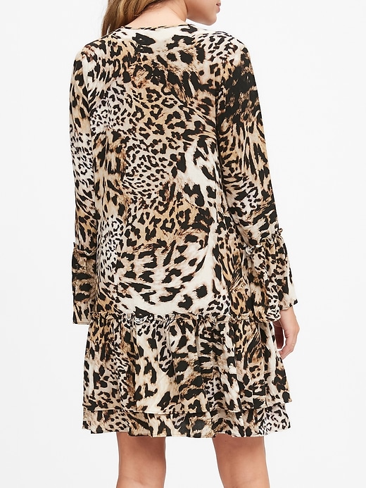 chinese dress ladies Dreamy Day Ruffle Trim Maxi Dress Leopard