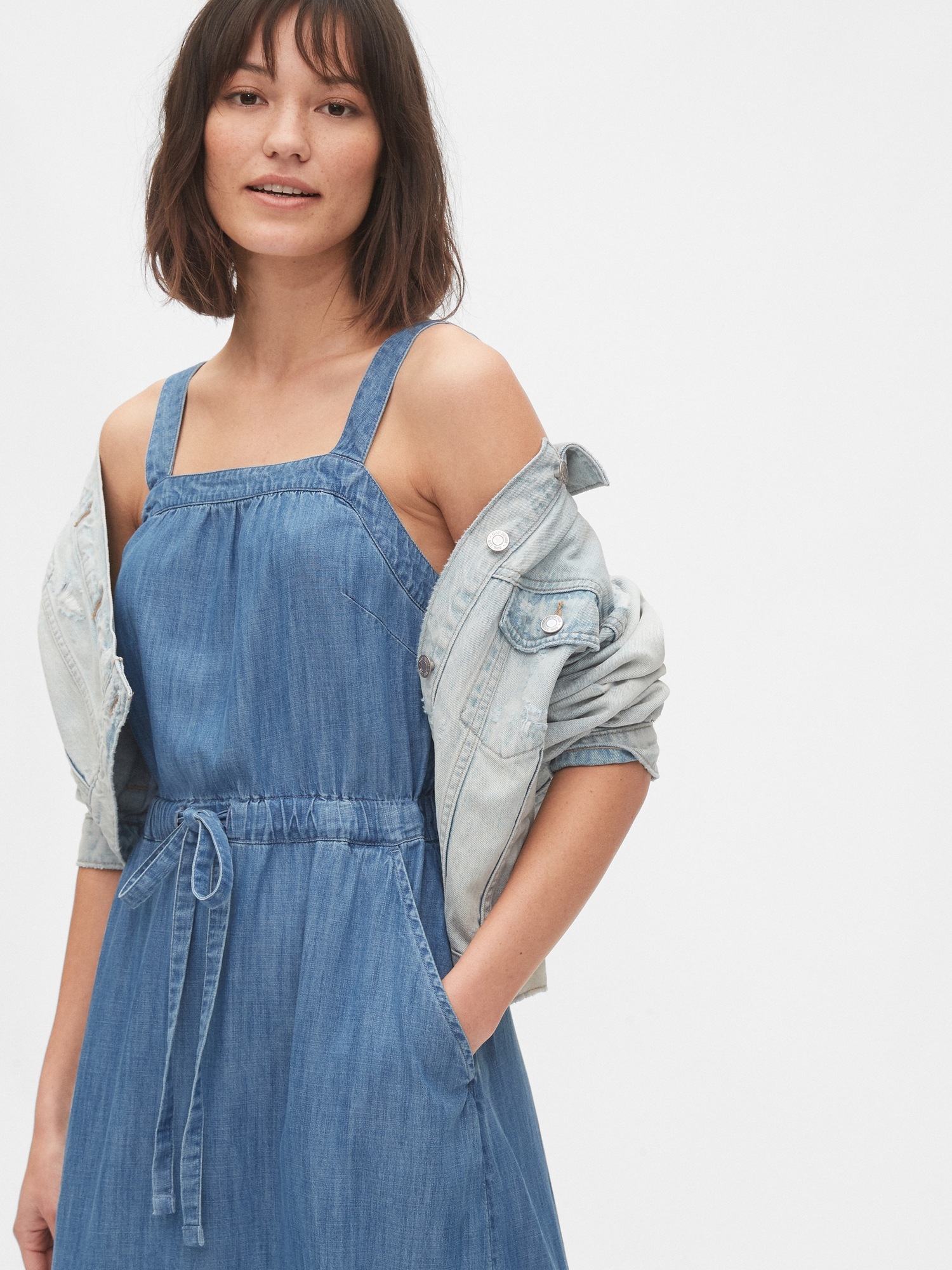 gap denim maxi dress