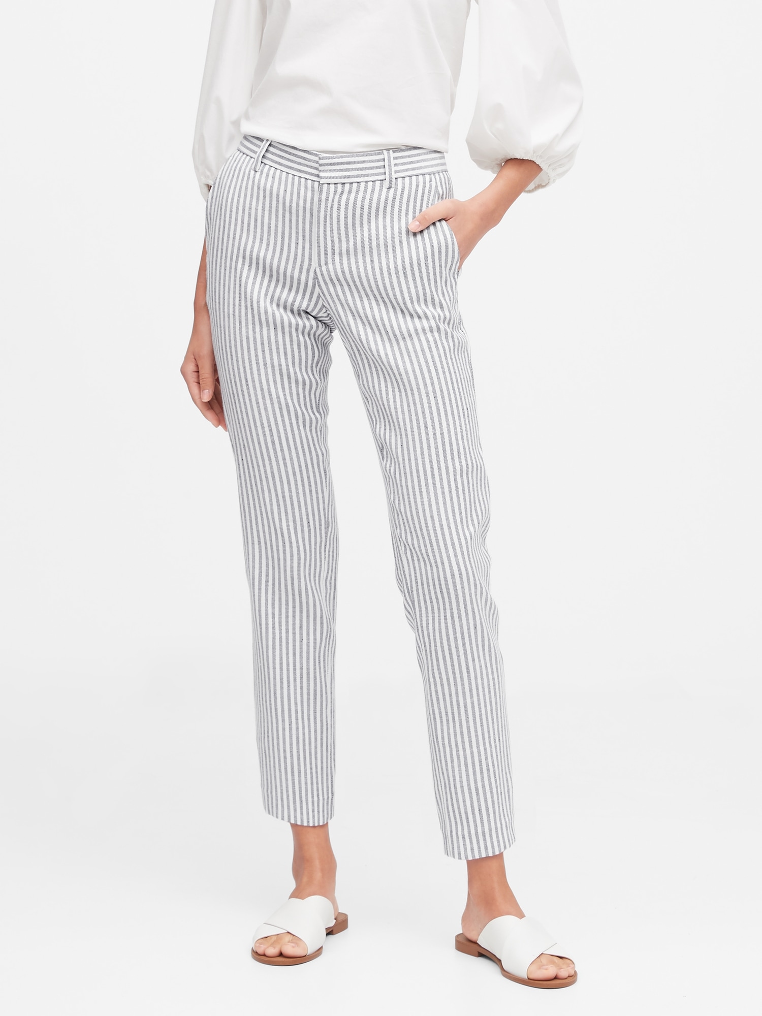 Avery Straight-Fit Linen-Cotton Pant
