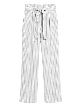 High-Rise Wide-Leg Linen-Cotton Pant | Banana Republic