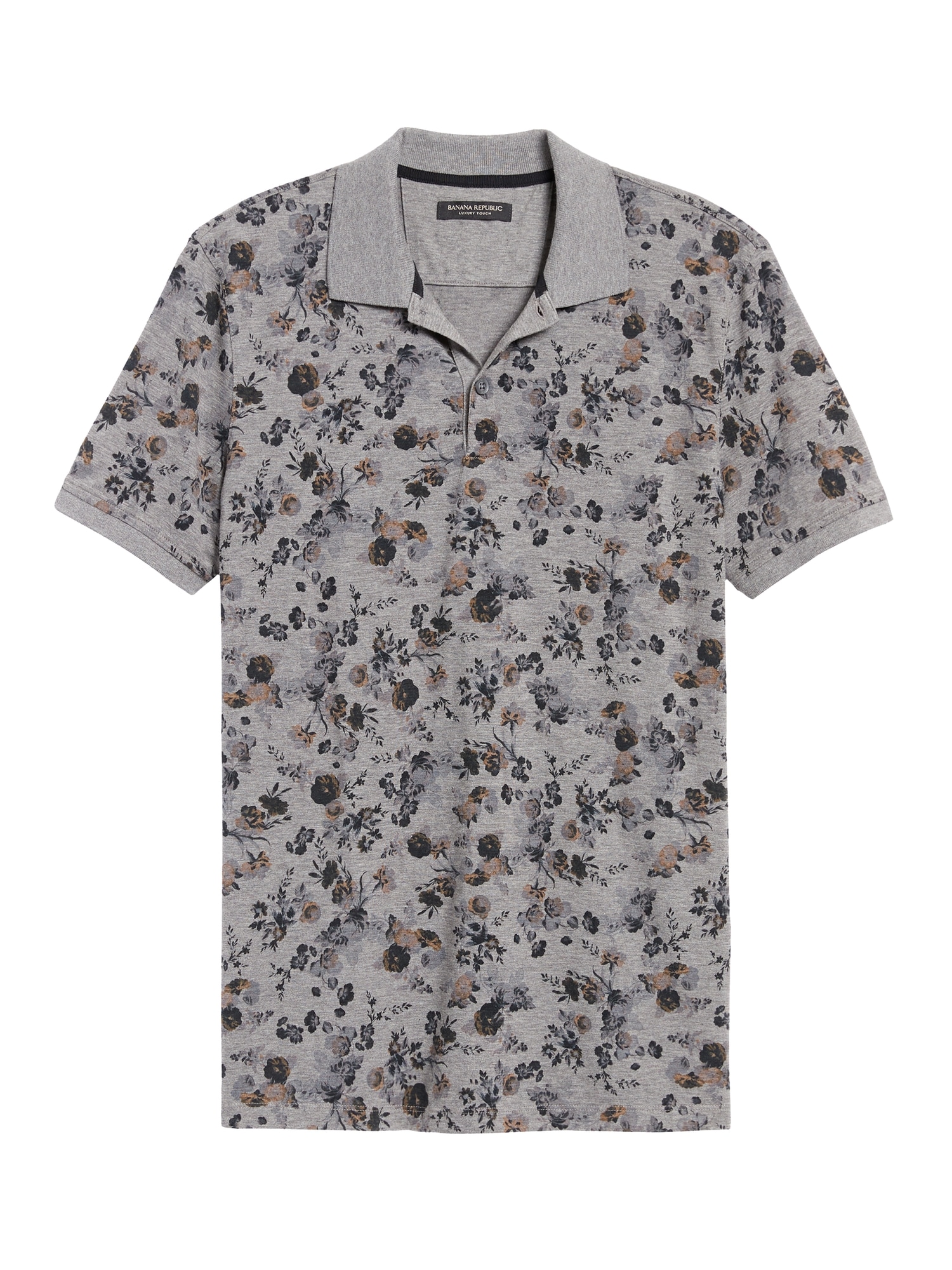 Luxury-Touch Floral Polo