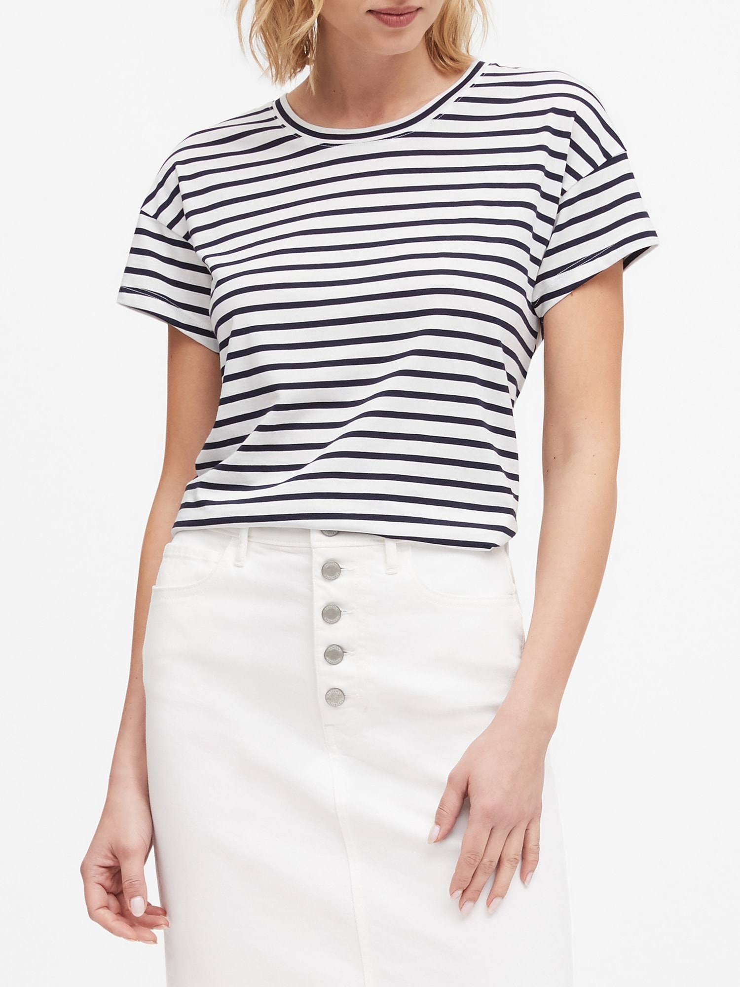 SUPIMA® Cotton Boxy Cropped T-Shirt