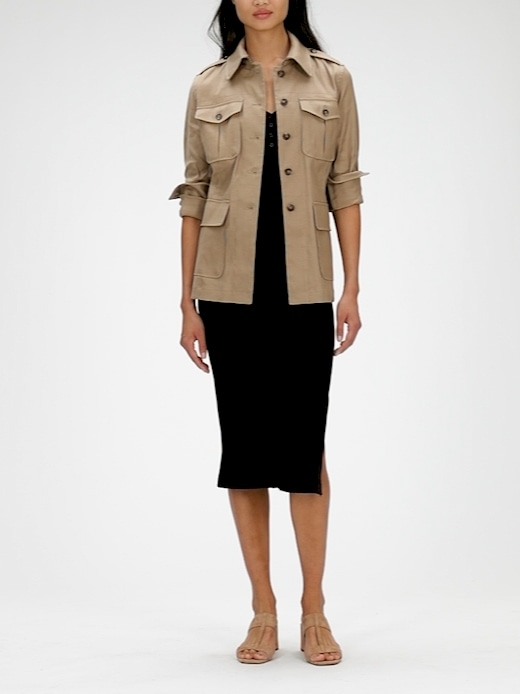 Petite Linen-Cotton Safari Jacket | Banana Republic