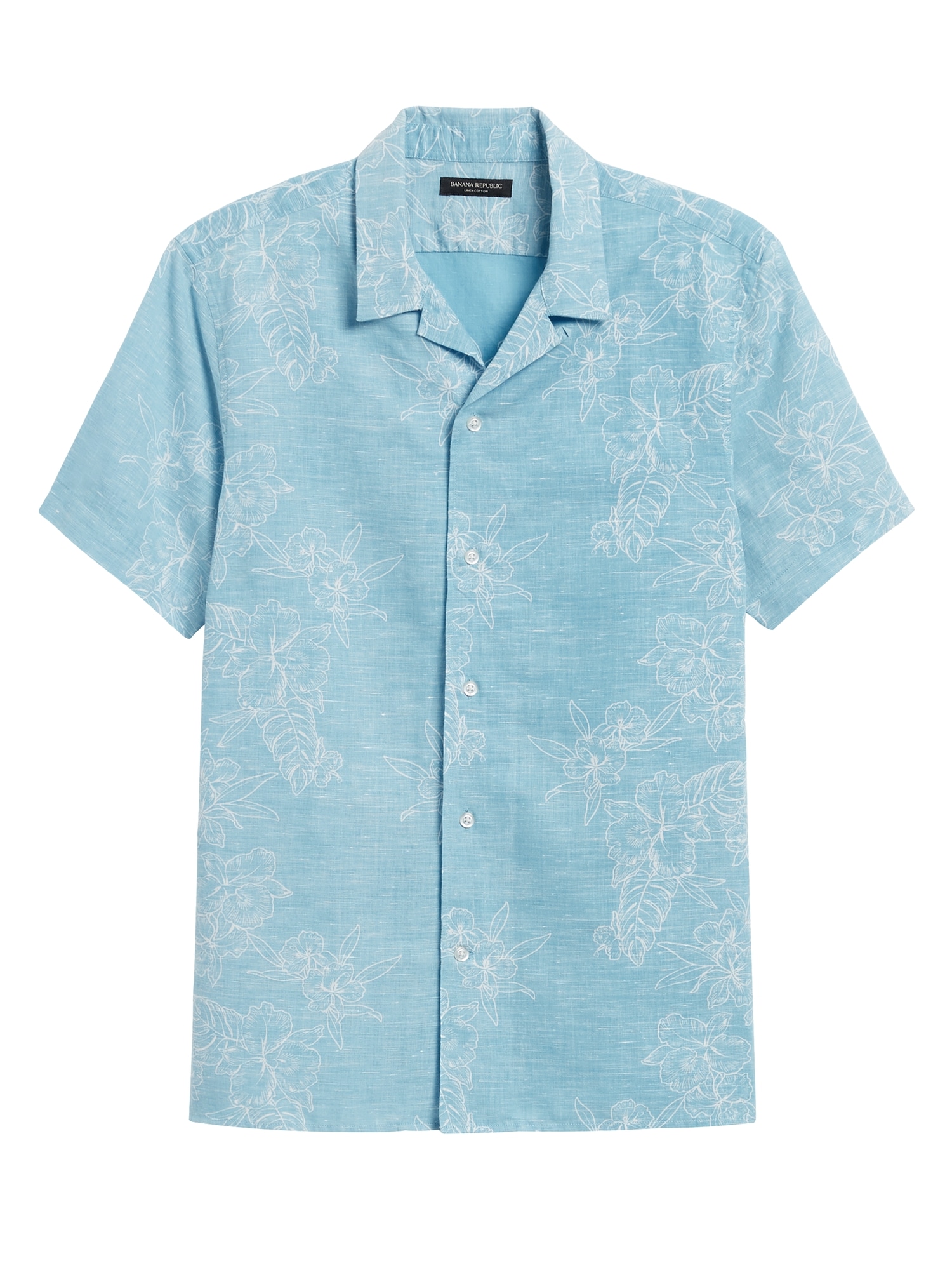 Slim-Fit Linen-Cotton Resort Shirt