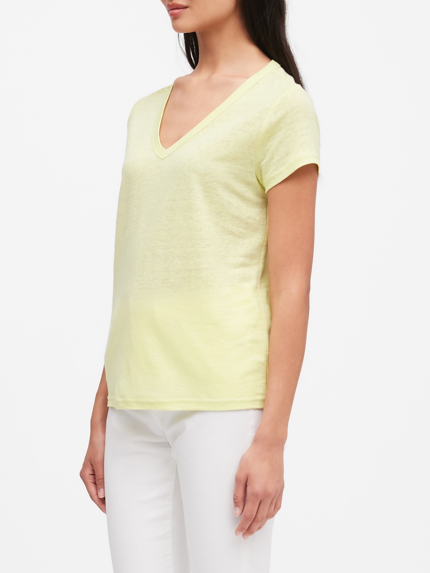 Linen V Neck T Shirt Banana Republic 