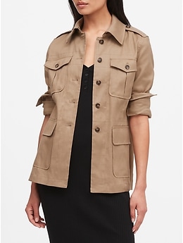 Petite Linen-Cotton Safari Jacket | Banana Republic