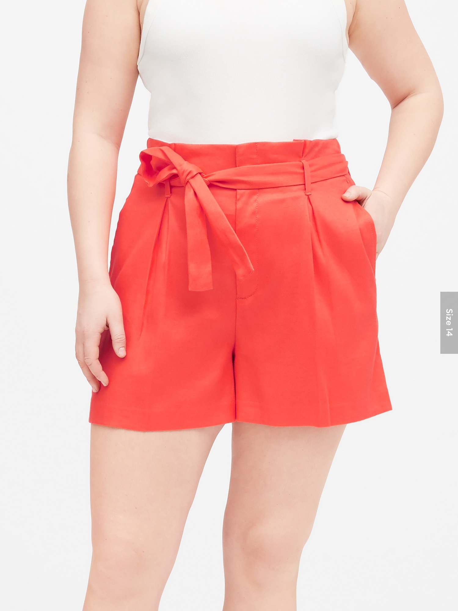 paperbag waist linen shorts