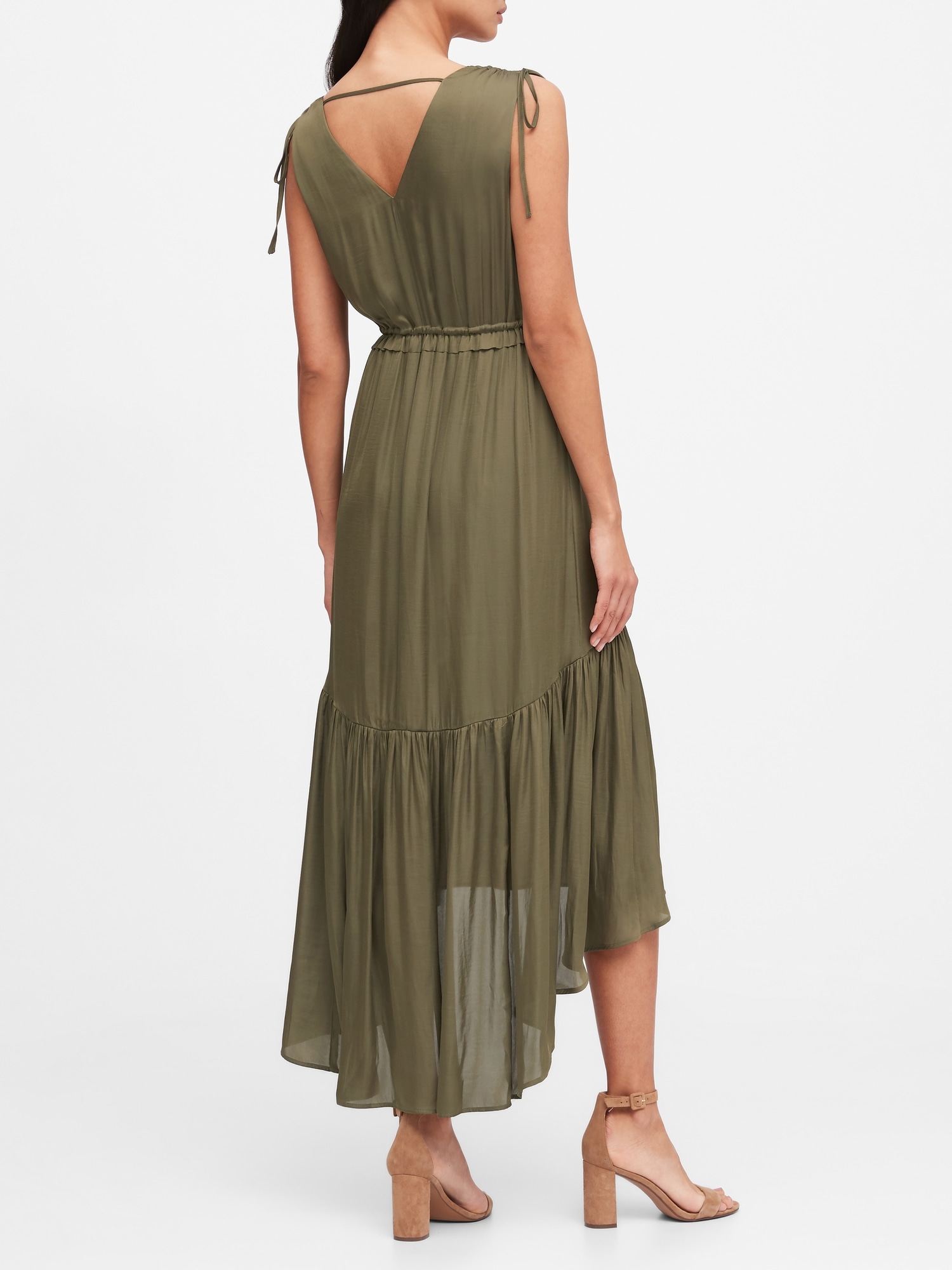 banana republic olive green dress