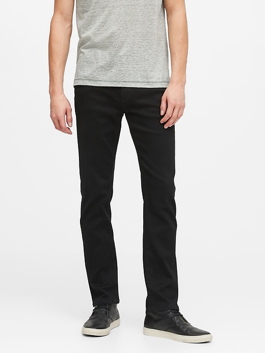 Banana Republic Slim LUXE Traveler Black Jean. 1