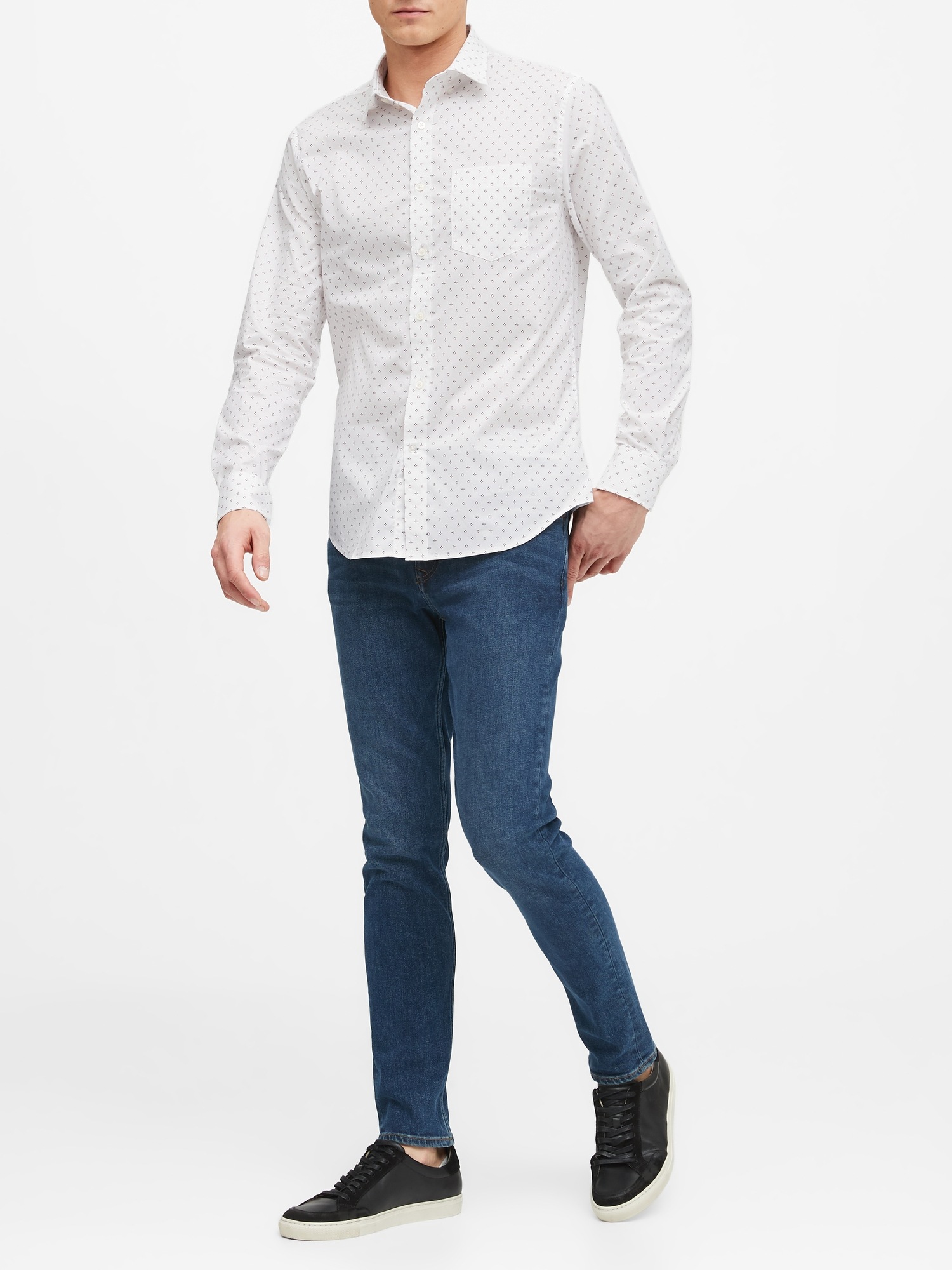Slim-Fit Tech-Stretch Cotton Shirt