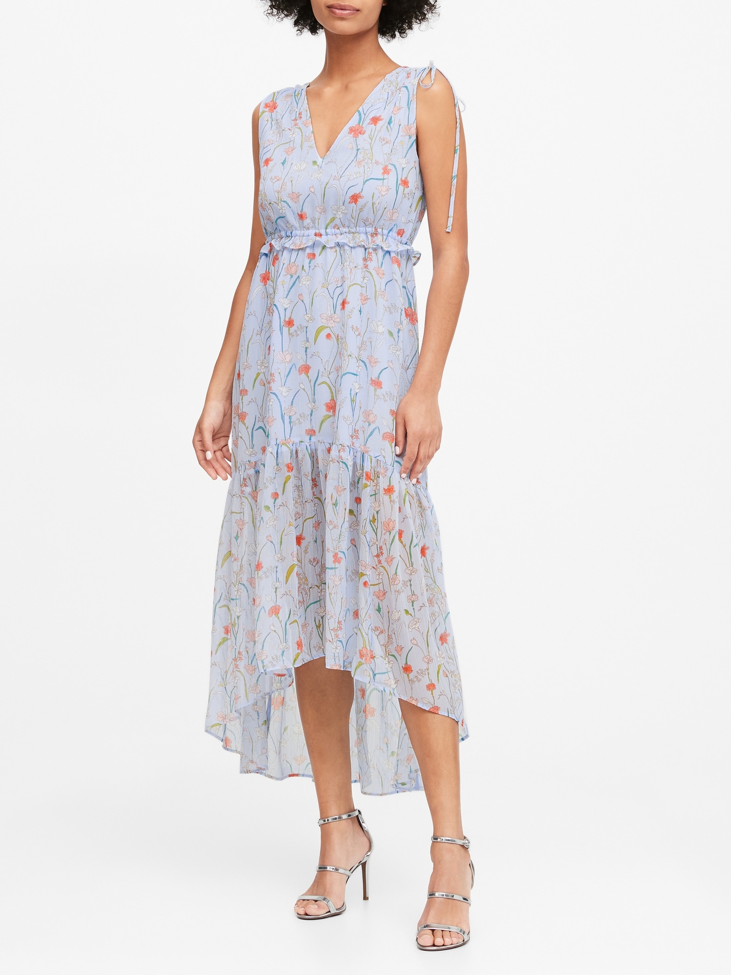 Floral Ruched Maxi Dress