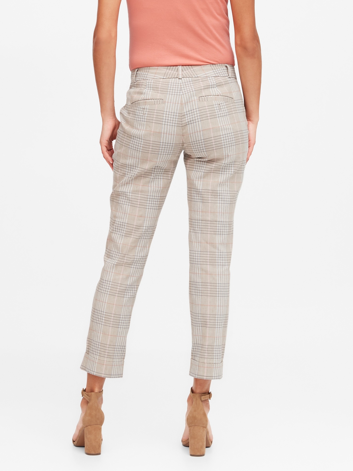 Petite Avery StraightFit LinenCotton Ankle Pant Banana Republic