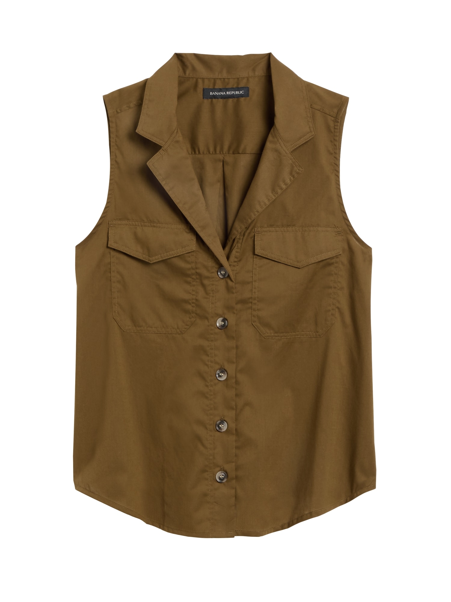 Khaki Sleeveless Blouse