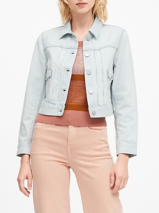 Banana Republic Cropped Denim Jacket. 1