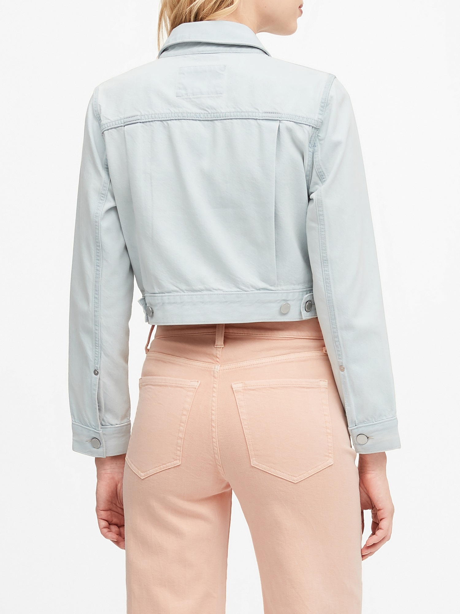 petite crop denim jacket