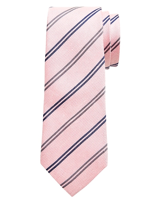 Banana Republic Silk-Linen Double-Stripe Tie. 1