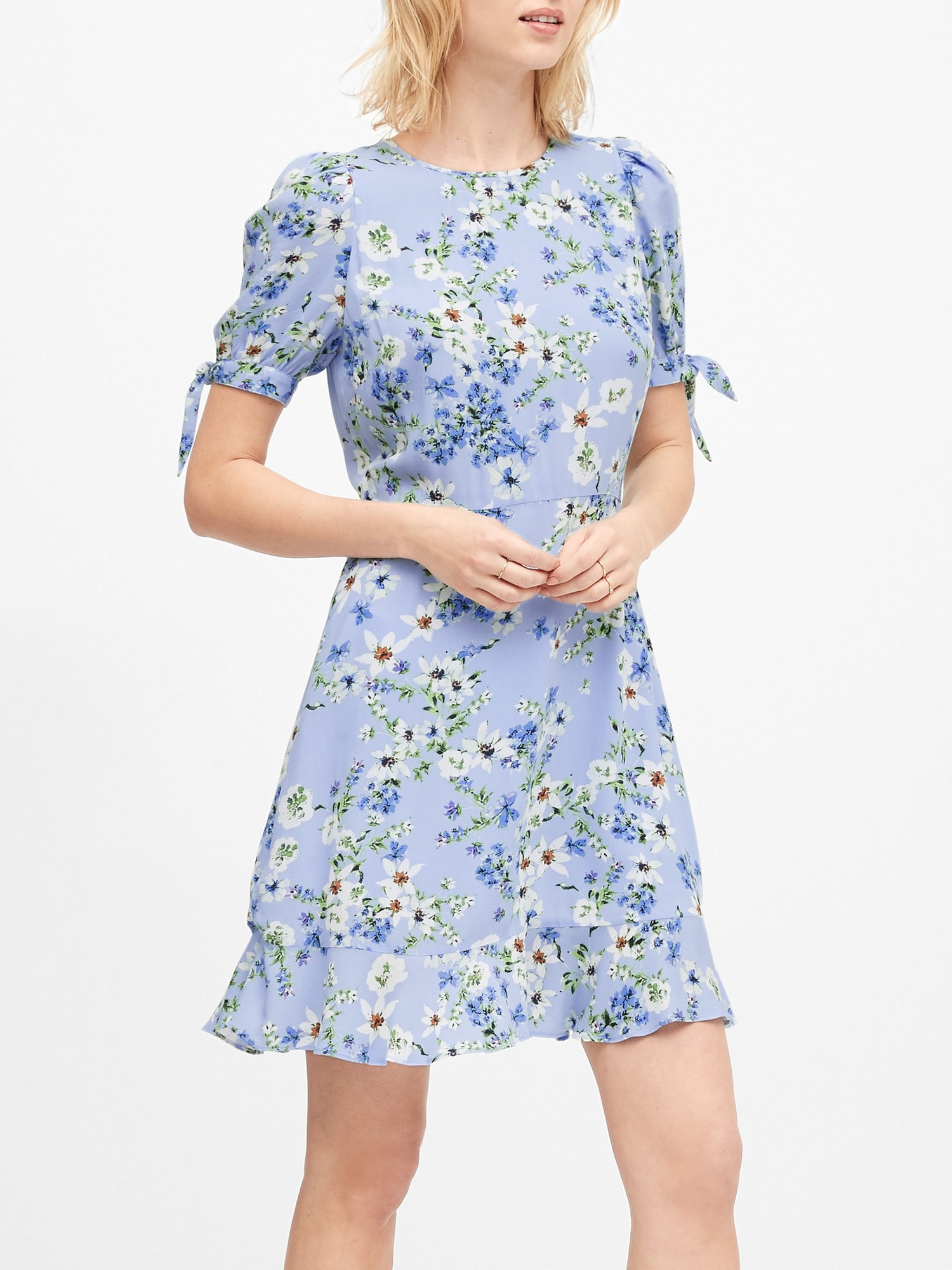 floral puff sleeve dress