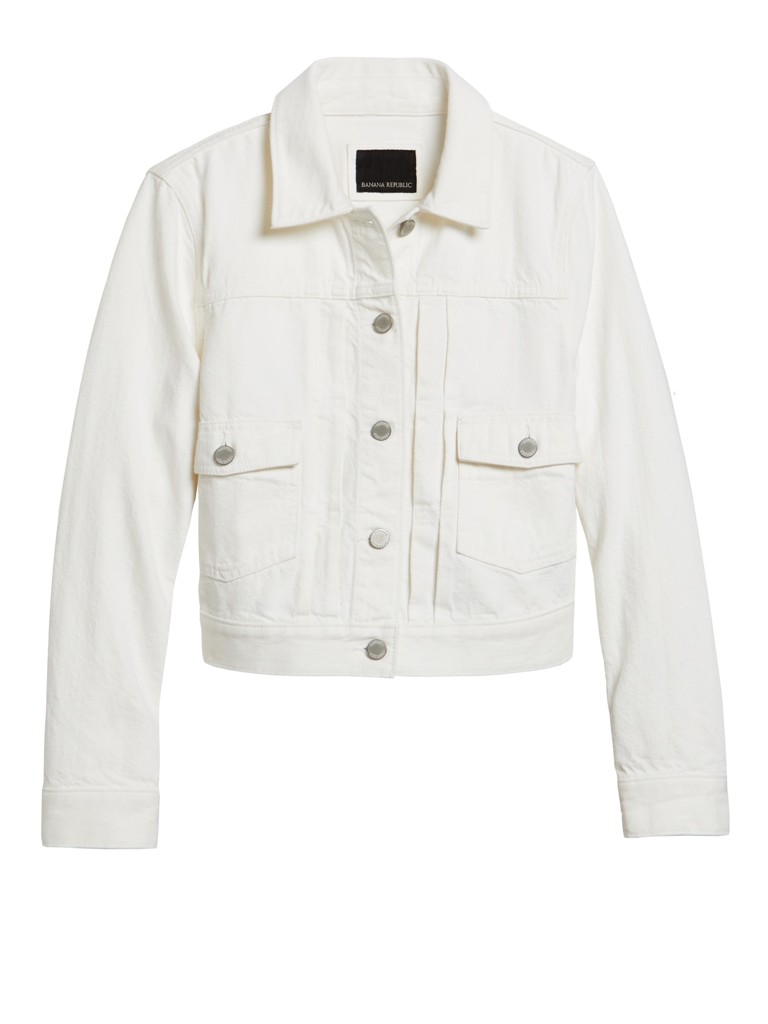 plus size cropped white denim jacket