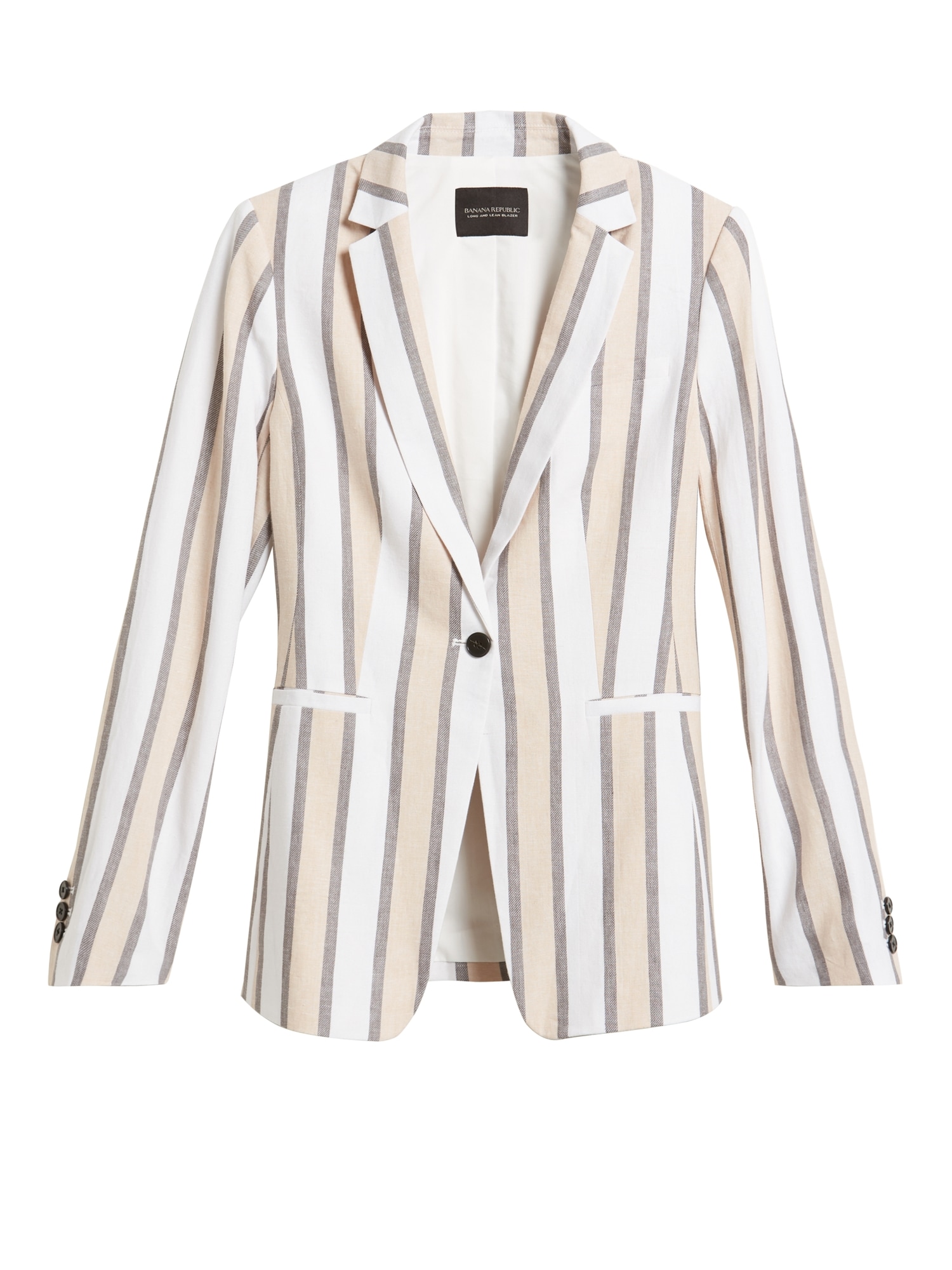 Petite Long & Lean-Fit Linen-Blend Blazer | Banana Republic