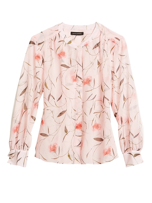 chiffon balloon sleeve blouse