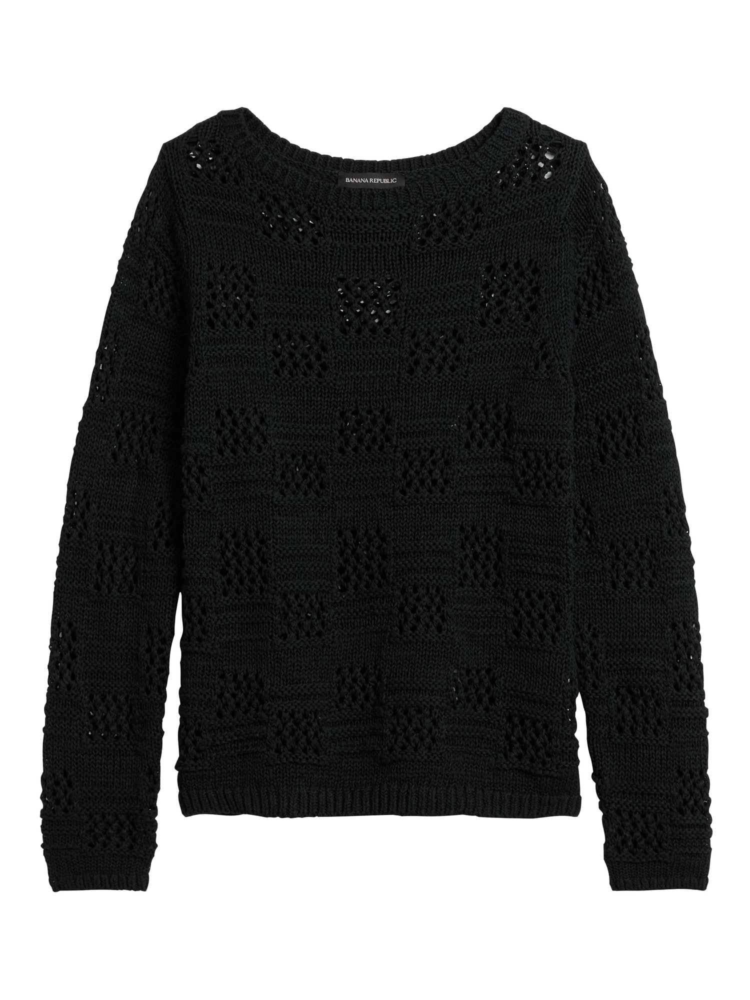 Pointelle Boat-Neck Sweater