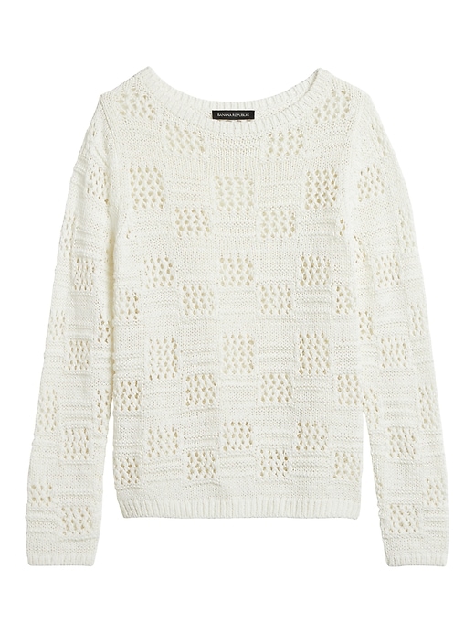 Pointelle Boat-Neck Sweater